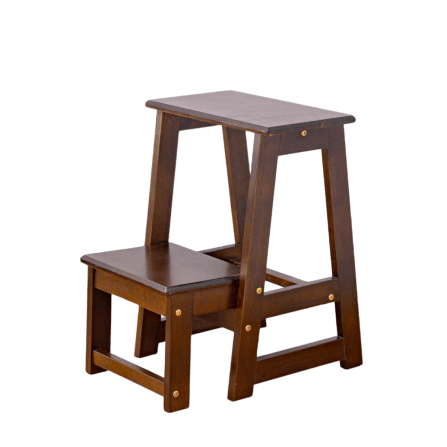 บันไดไม้ยางพารา 2 ขั้น ประกอบส่ง Evergreen Furniture SLST-55  40x43x55ซม. สีน้ำตาลเข้ม_0